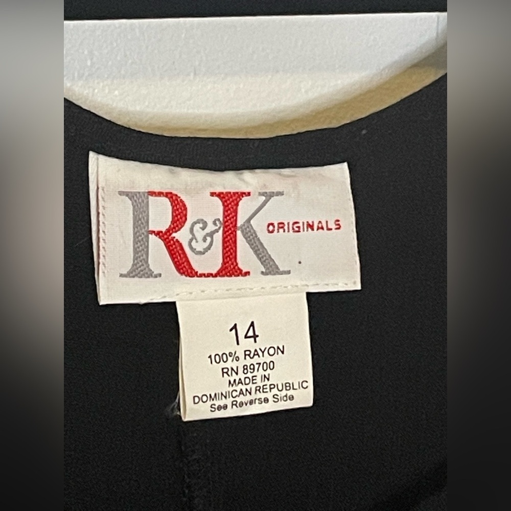 R&K Originals Black Maxi Dress Sleeveless Side Slit 14 Rayon - Picture 4 of 7